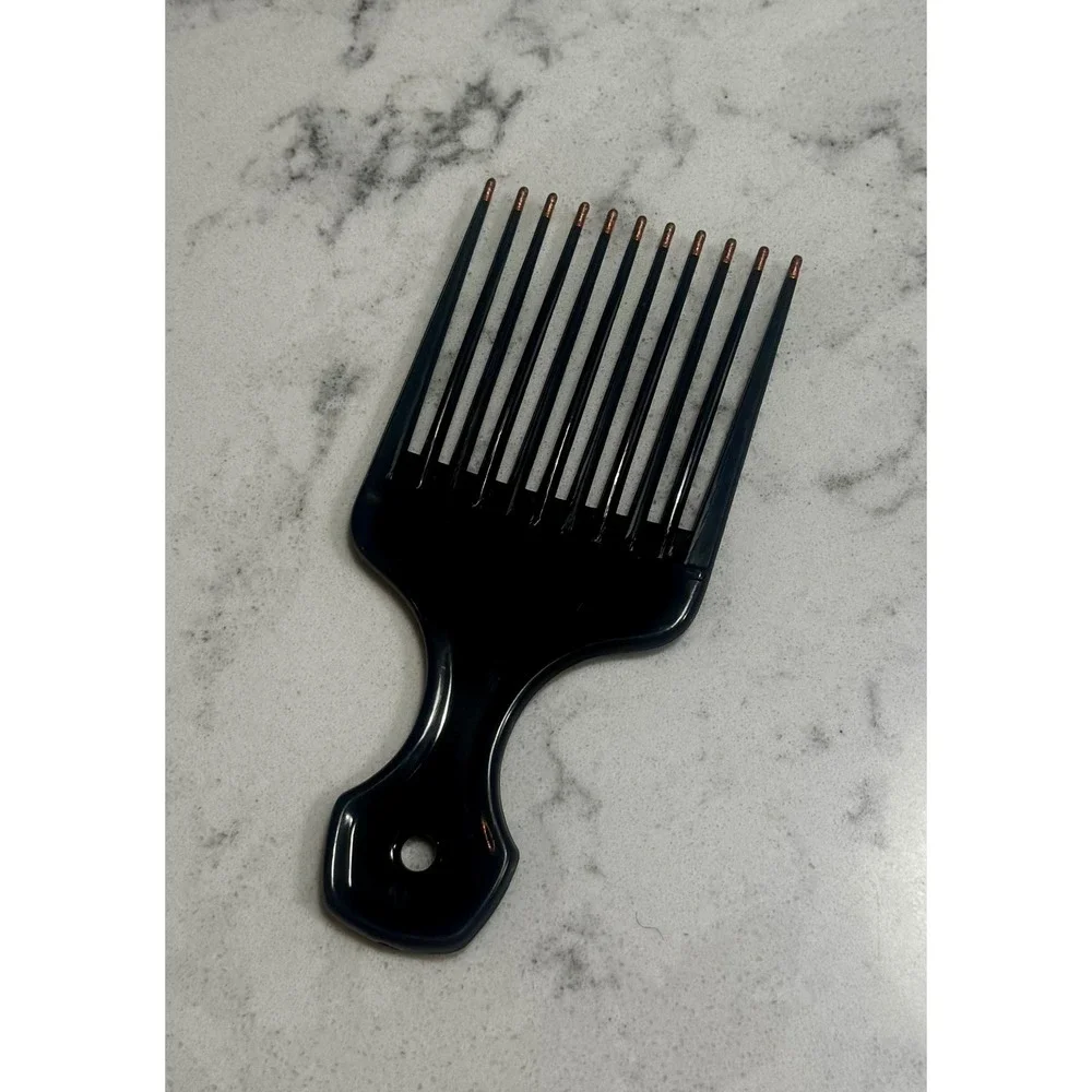 VTG MEBCO Double Dipped Lift Pick Hair Comb Black with Copper Tips 80s 90s NOS